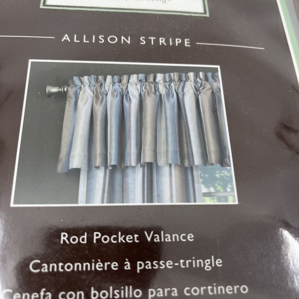 Set Of 2 NWT Allen‎ & Roth Allison Stripe Rod Pocket Valance 0052054 70"x18"